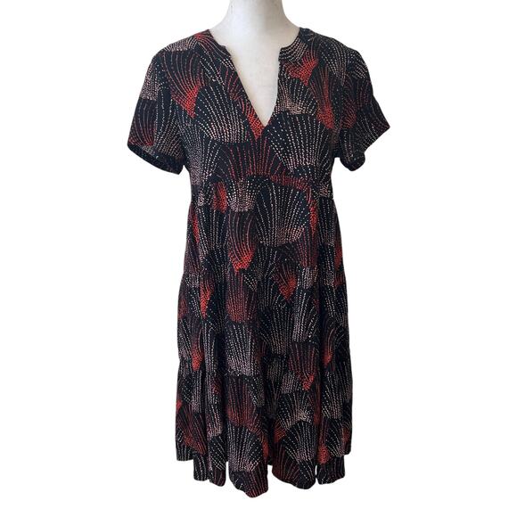 Anthropologie Maeve Tania Tiered Dress Black, Orange Womens Size XS Petite NEW - Picture 1 of 6